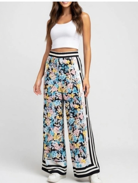 ECI Pants - Palazzo Pants Fairycore Cottagecore Festival Wide Leg Floral Boho Y2k Hippie M